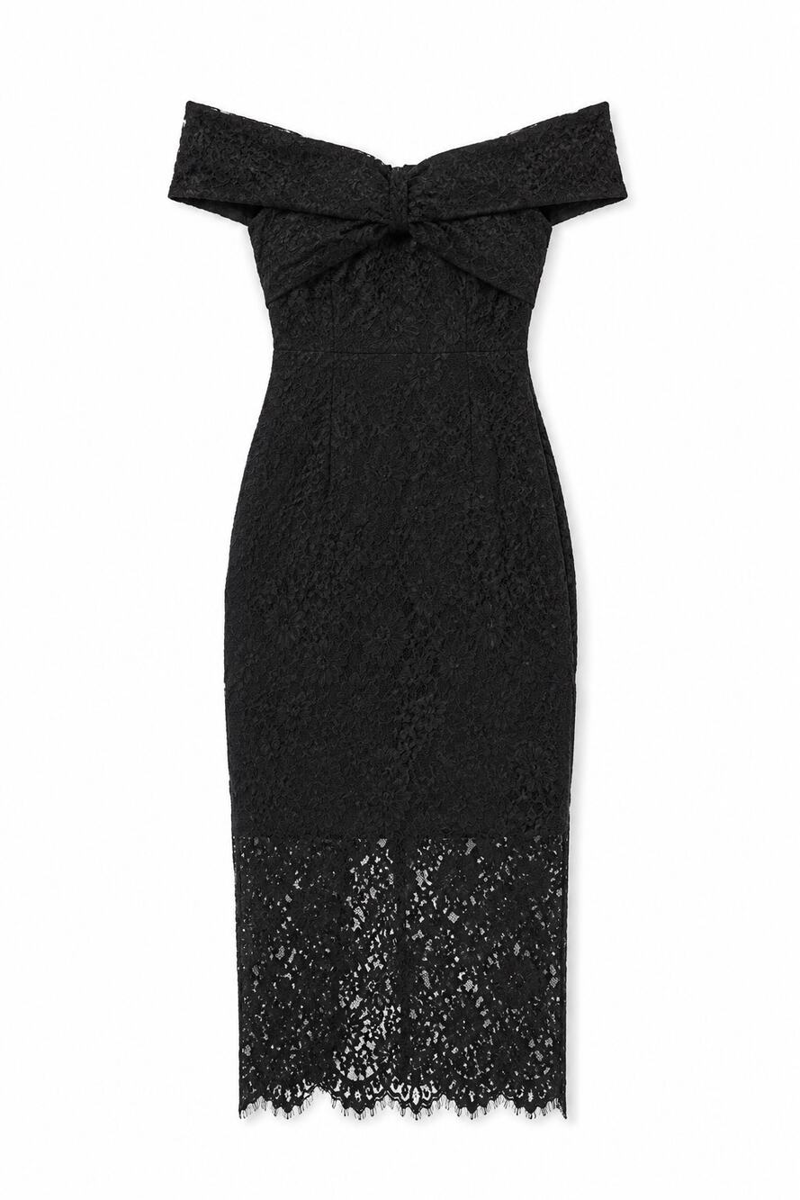 Bardot Medium Bella Black Lace Off Shoulder Mini Cocktail Dress NWT